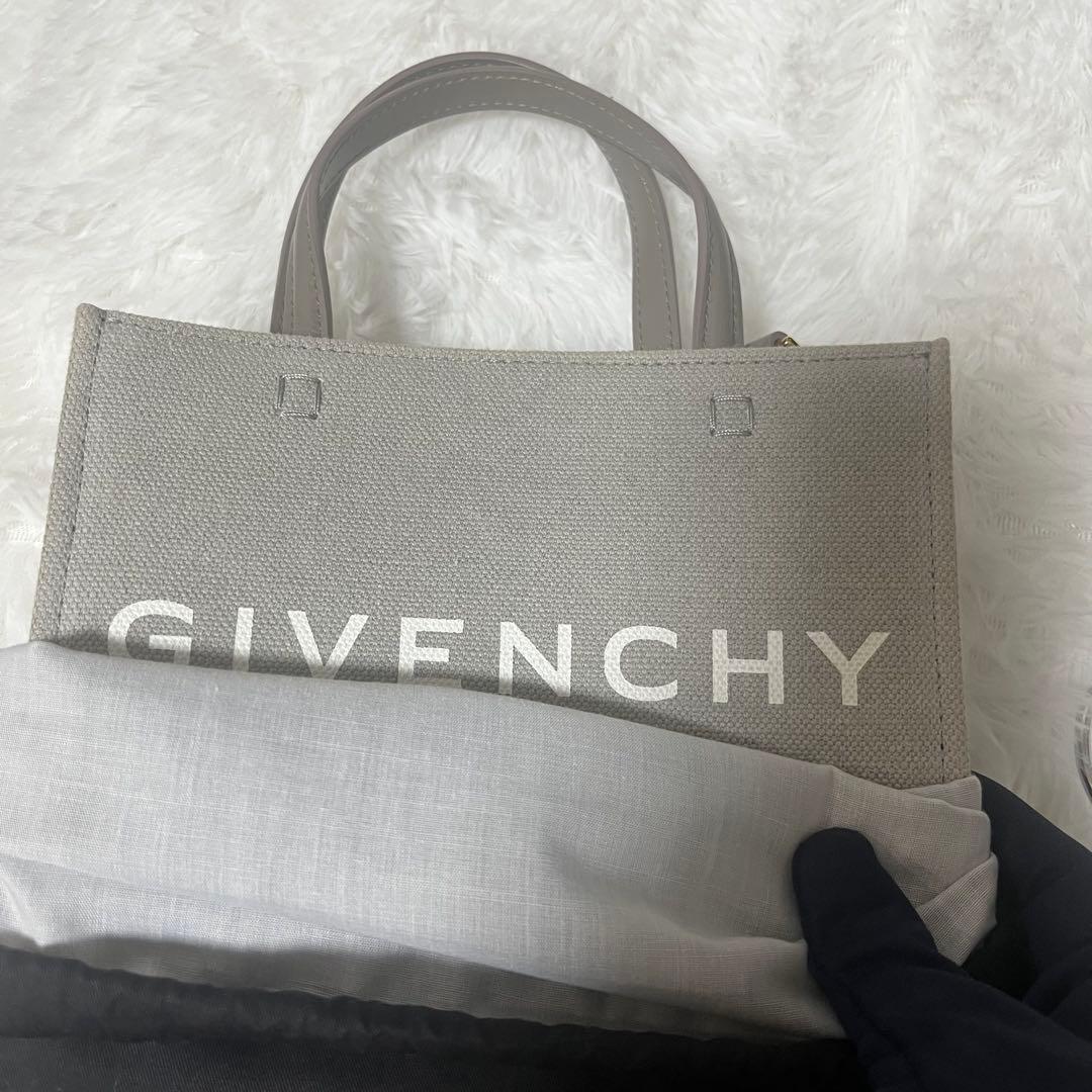極美品 GIVENCHY ミニトートバッグ ショルダーバッグ グレー×ピンク