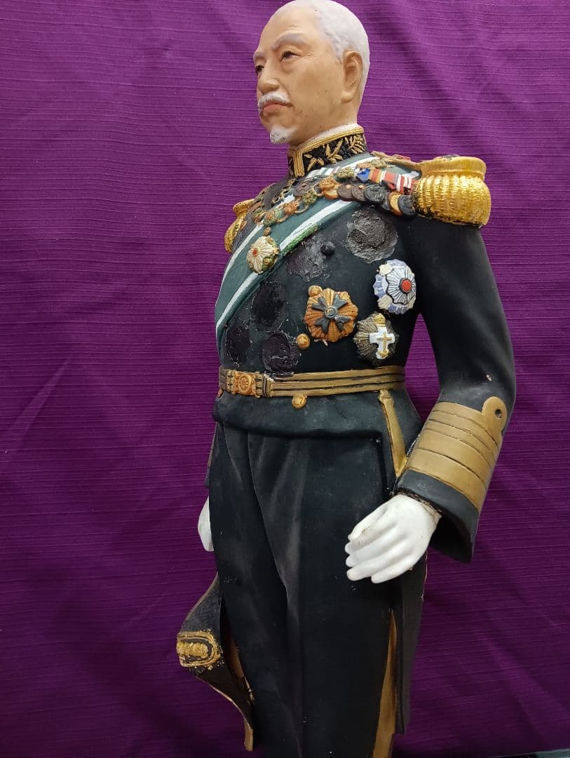 戦前稀少レア大日本帝国海軍東郷平八郎元帥大正〜昭和戦前頃４６センチ陶器人形当時物
