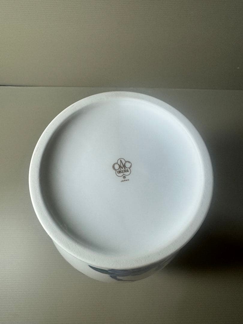 2317 大倉陶園　梅 椿 鳥 金彩 花瓶　未使用