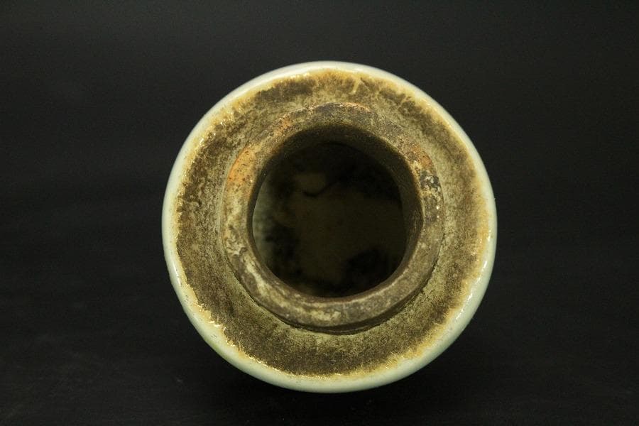 中国美術 赤絵 纏枝蓮花馬紋 瓢形 注瓶 高28cm(LC534)