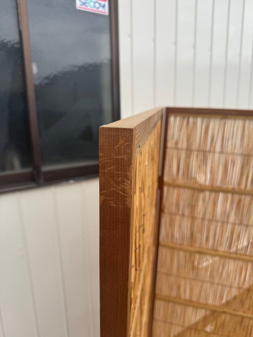 花寄屏風　2枚折　保管箱あり　(高さ約164㎝ 2連幅176㎝)