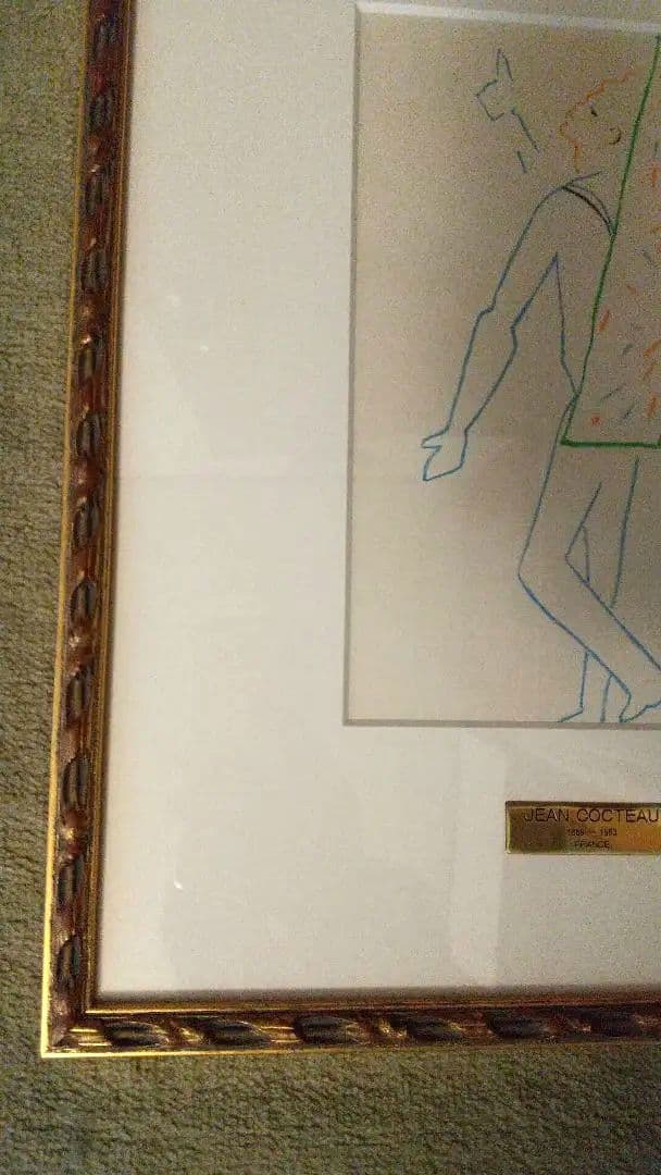 ジャン・コクトー リトグラフ フレーム付き