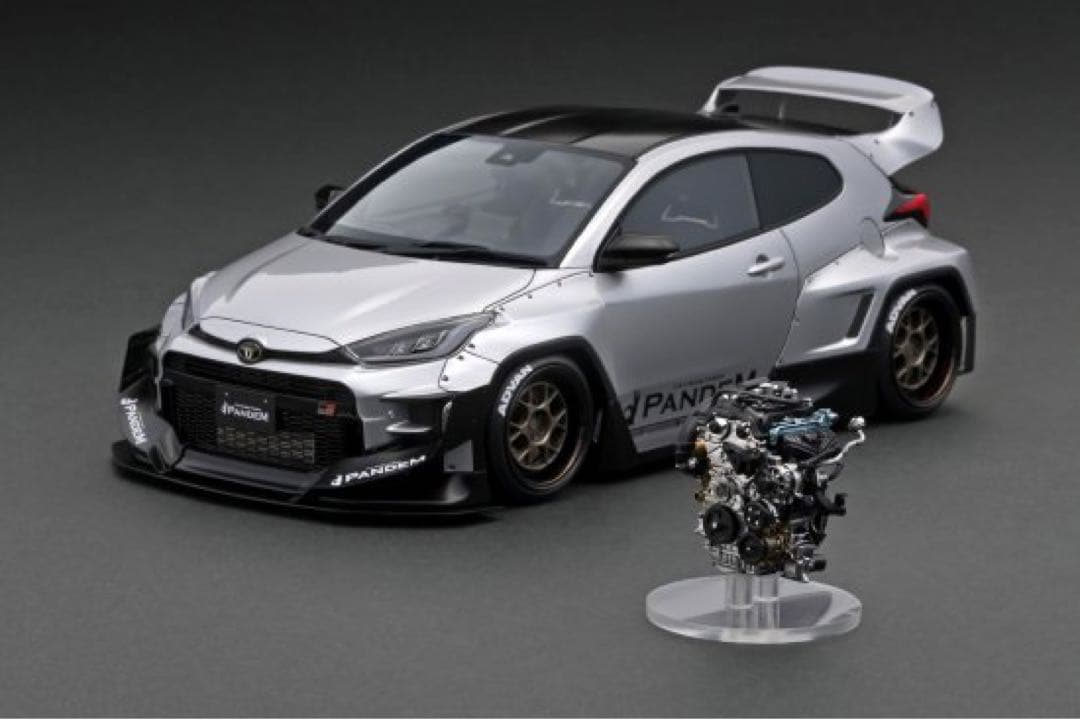 ミニカー PANDEM GR YARIS (4BA) Silver With Engine