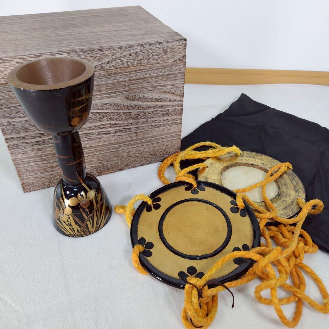 小鼓　和楽器　鼓　桐の箱付き