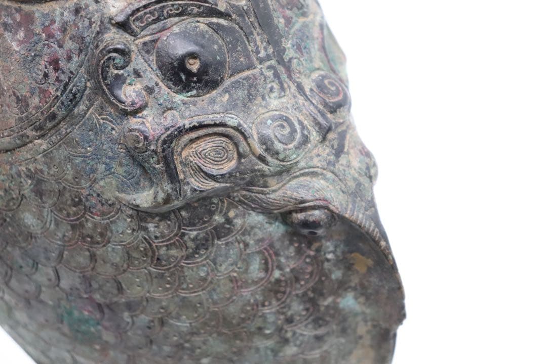 貴重　中国　古青銅器　魚型銅瓶　アンティーク　送料込み250922