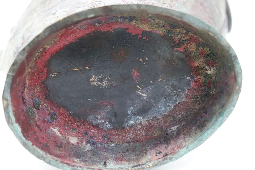 貴重　中国　古青銅器　魚型銅瓶　アンティーク　送料込み250922