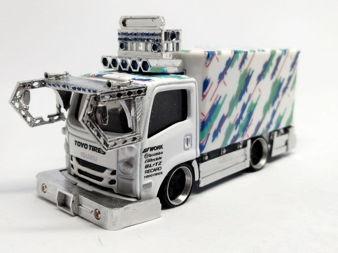 トミカ改造 デコトラ HKS仕様 ☆自作アルミリム ☆深リム ホットウィール