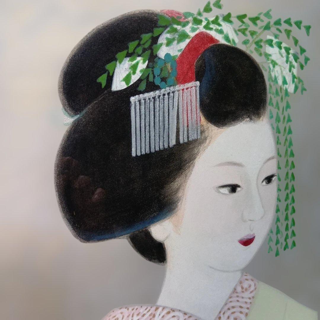 池本冨実「舞妓」日本画 10号 日美展出展作品 舞妓を描く達人