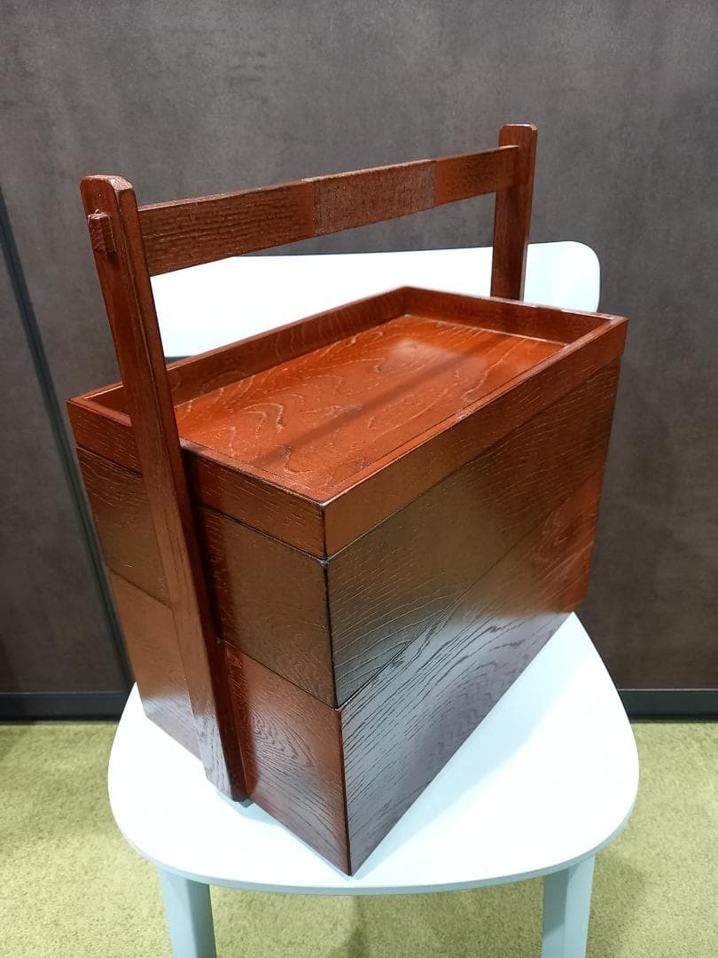 岡持　指物　漆塗り