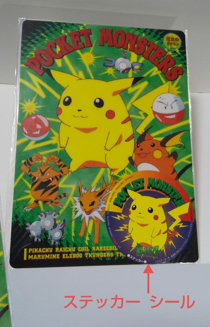 ポケモン ポケットモンスター 下じき したじき ステッカー シール 付き 新品