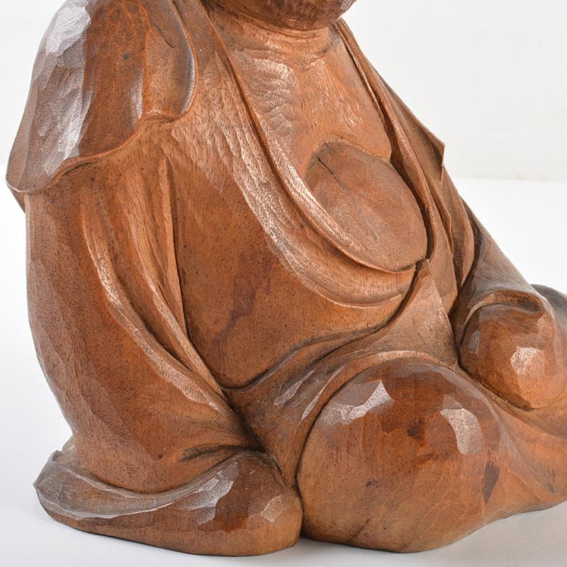 仏教美術　木彫　達磨像　仏像　置物　在銘　V　R7332