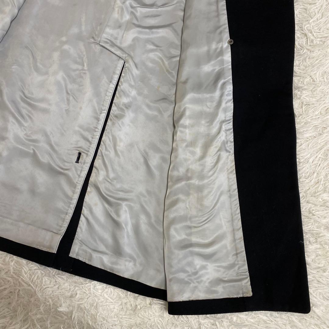 バーバリーズ ダブルチェスターコート　ロング丈　カシミヤ混　ブラック　M
