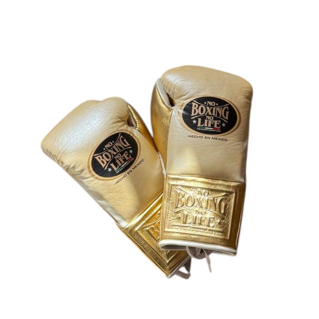 NO BOXING NO LIFE ボクシンググローブ ゴールド