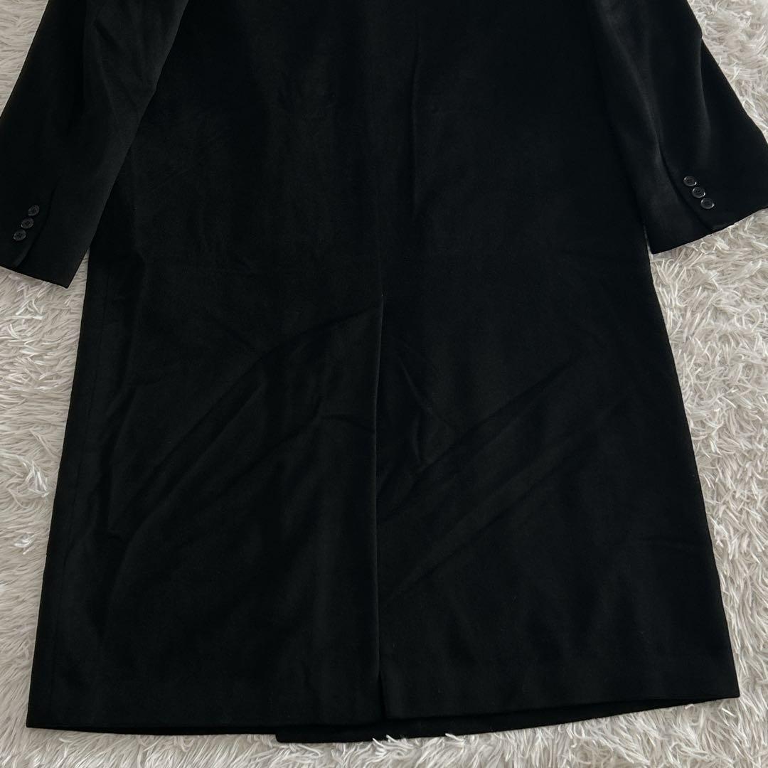 極美品✨ ヴィンテージ カシミヤ100% ダブルロングチェスターコート L 黒