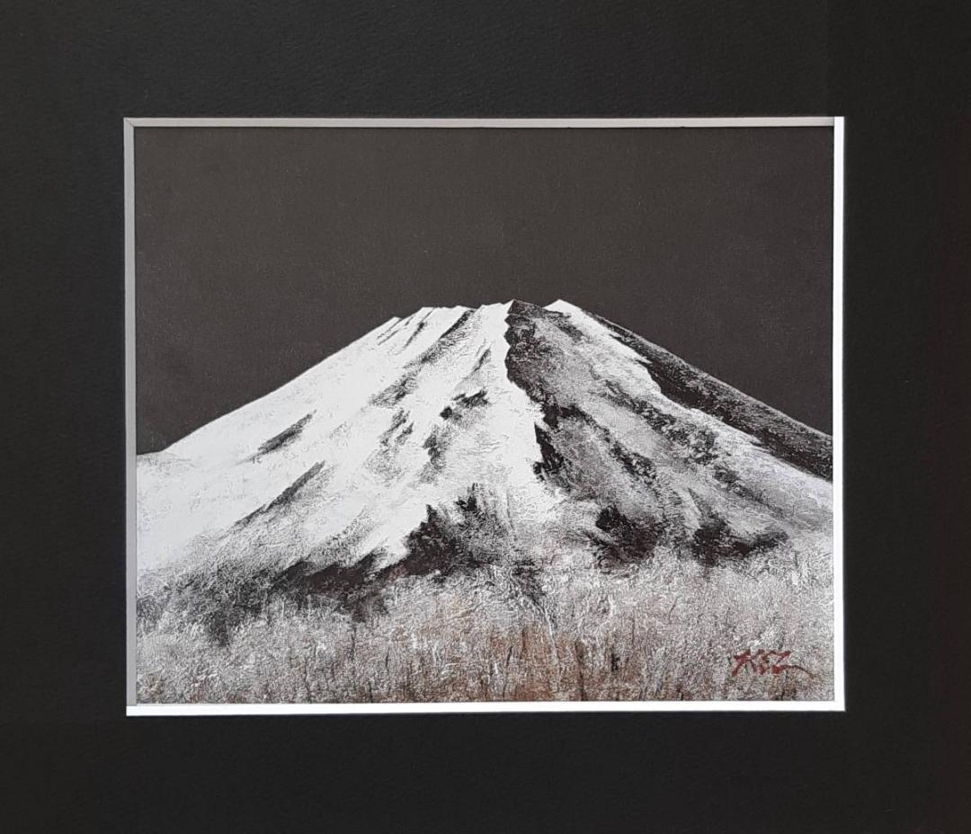 宮田圭、「富嶽四季・冬-Ⅱ」、希少画集の額装画、四季、風景、人気作品