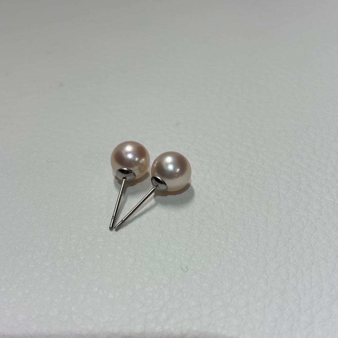 535 パールピアス　あこや真珠　7.9mm