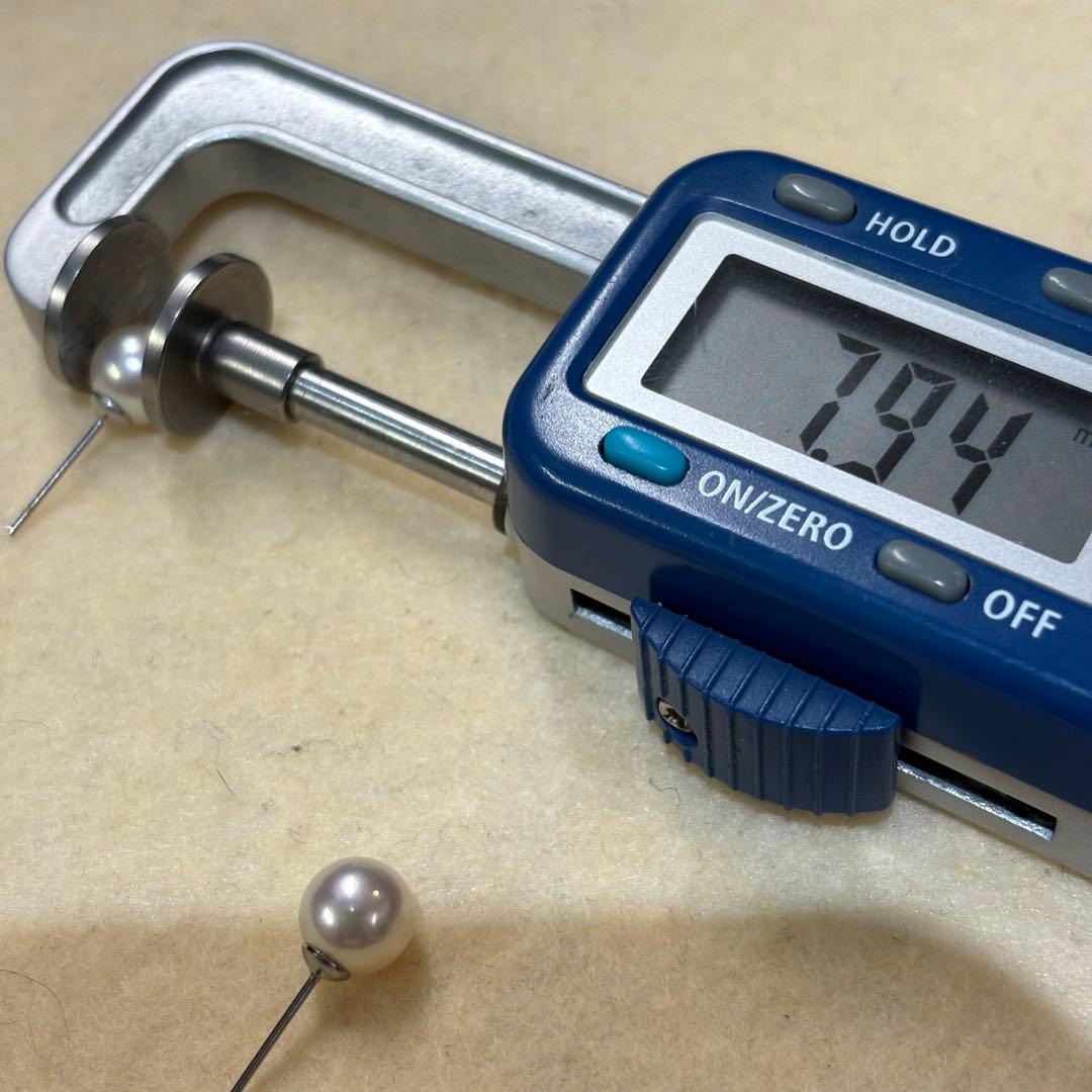 535 パールピアス　あこや真珠　7.9mm