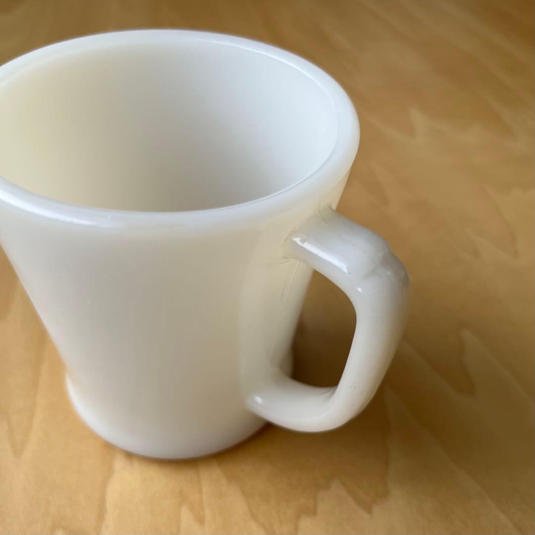 FireKingファイヤーキング Dハンドルマグ 1950年代前半 ミルクガラス