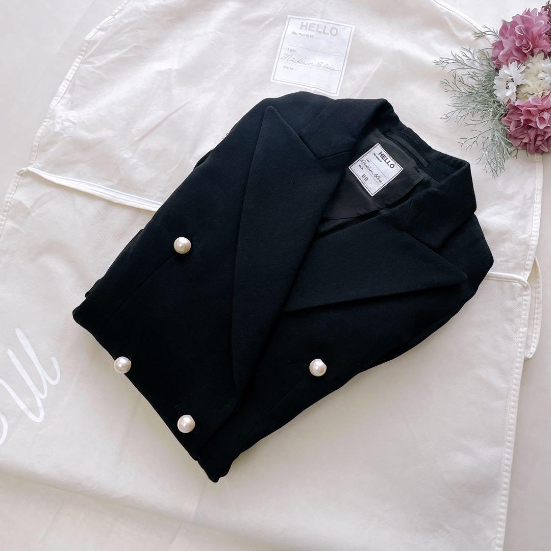 未使用品✨マディソンブルー パールボタン ダブルチェスターコート ブラック XS