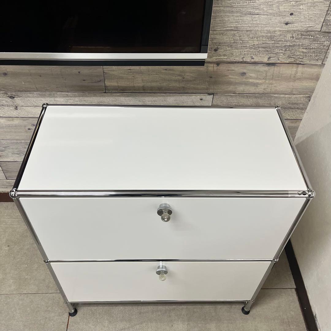 ★カルピス ★USMハラー １列３段 鍵付キャビDD/DD 色：白