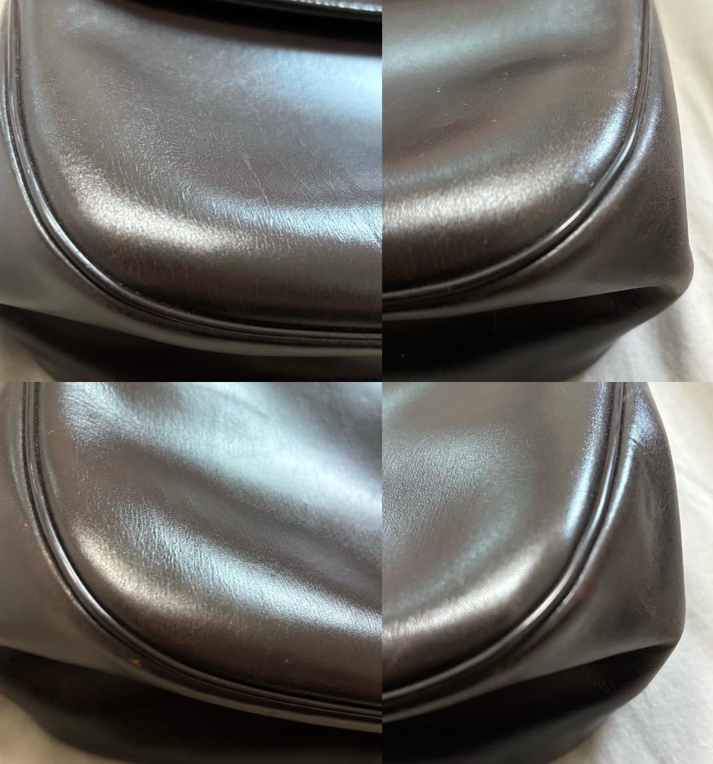 DIor ディオール ダークブラウン レザー ハンドバッグ