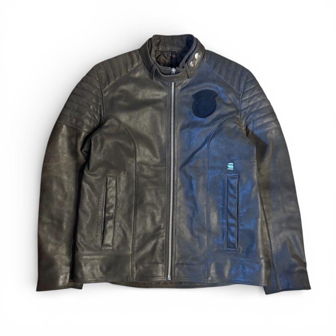 G-STAR RAW ジースター ロウ レザー シングルライダース キルティング