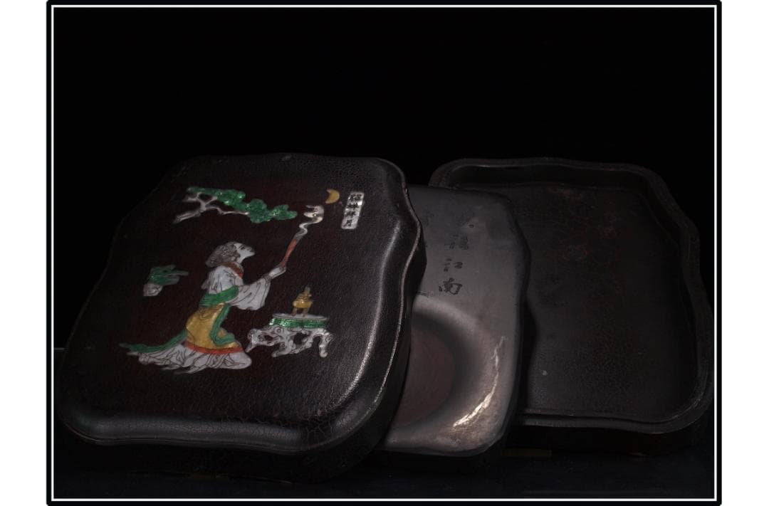 中国清時代端溪古硯　ケース付き※激安骨董品 DE1073B11-4