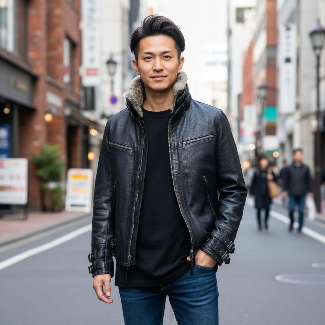 y2k japanese label Haruf ゴートレザー レザージャケット