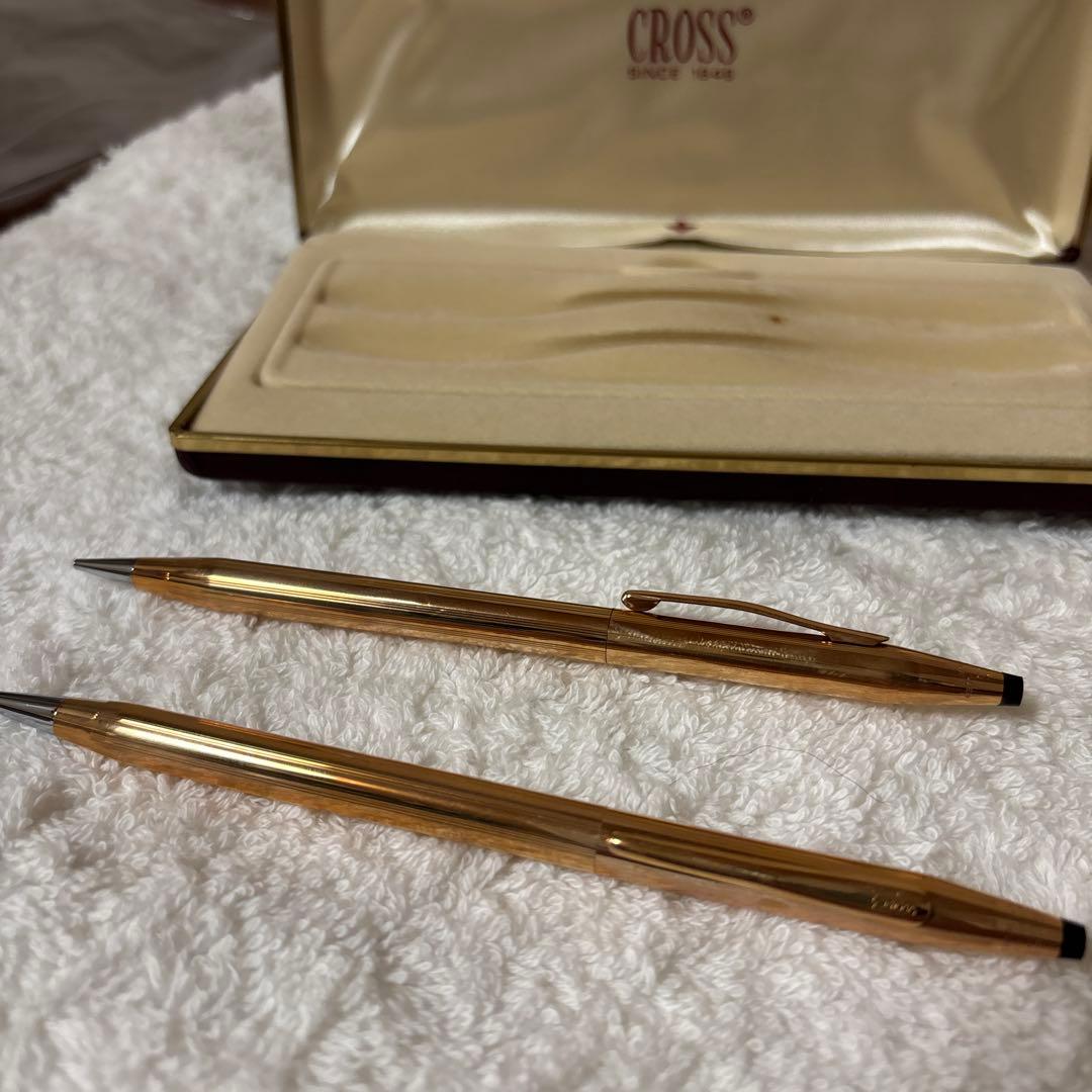 CROSS ボールペン、シャープペンシルセット ゴールド 2本