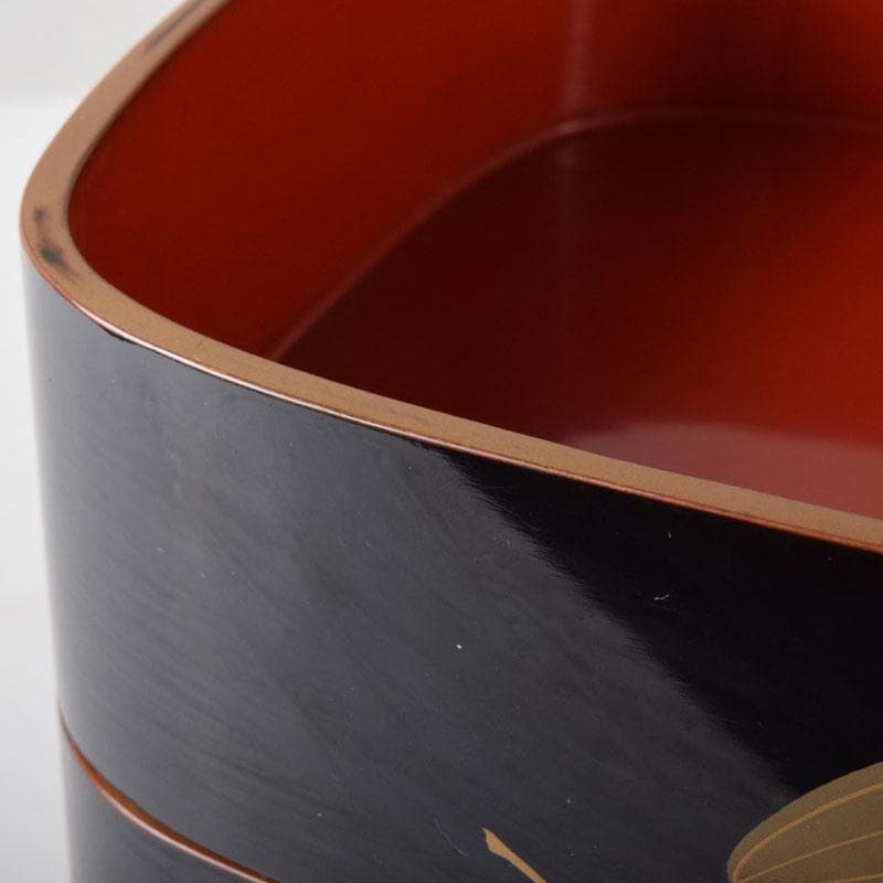 輪島塗　漆塗　草蒔絵　四段重箱　時代箱付　C　7535