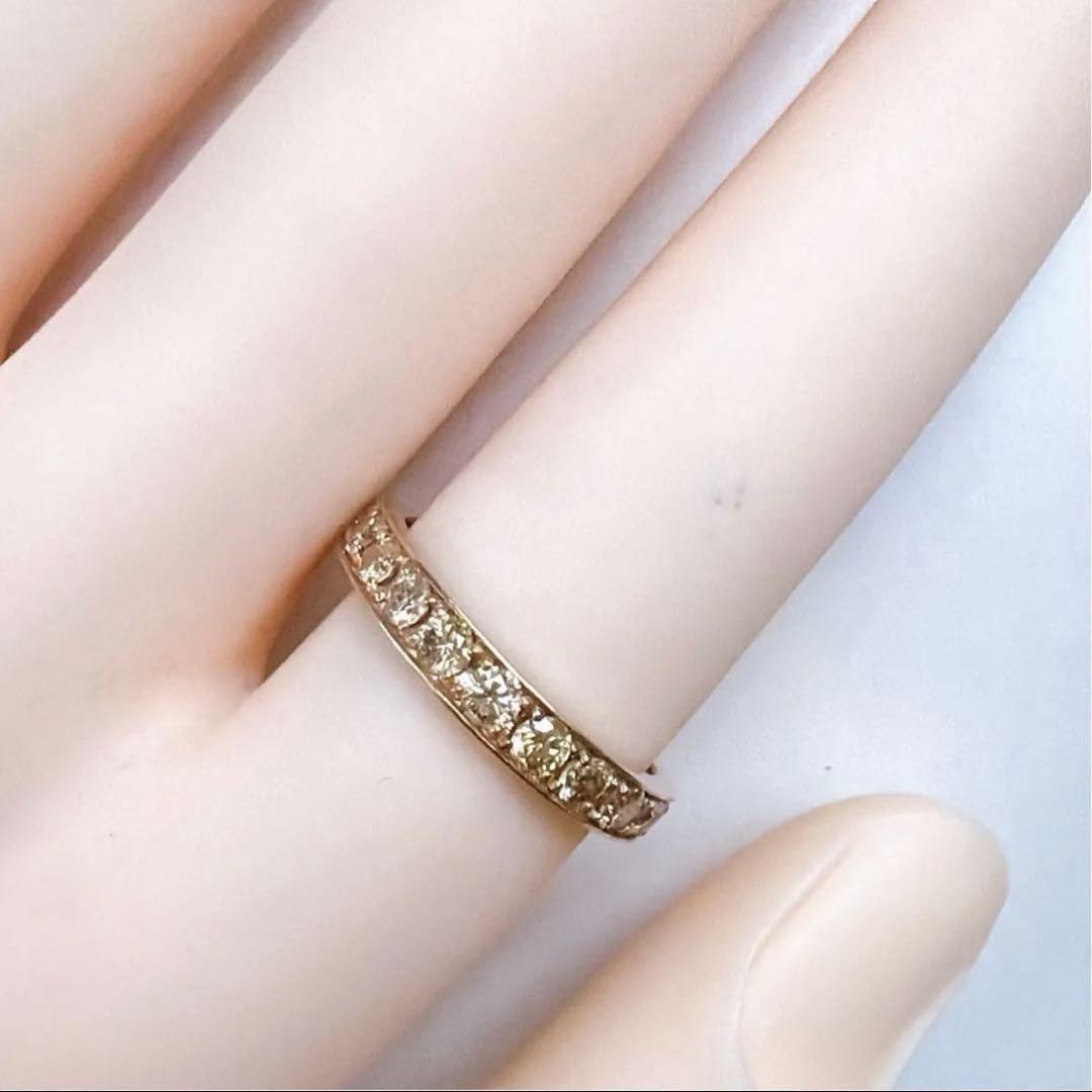 【1217】 K18PG 天然ダイヤモンド 1ct エタニティ 11.5〜12号