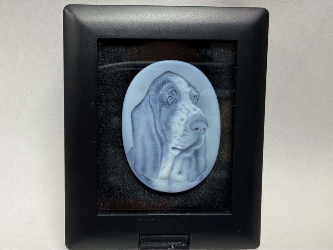 ストーンカメオ ルース バセットハウンド 犬 瑪瑙 メノウ