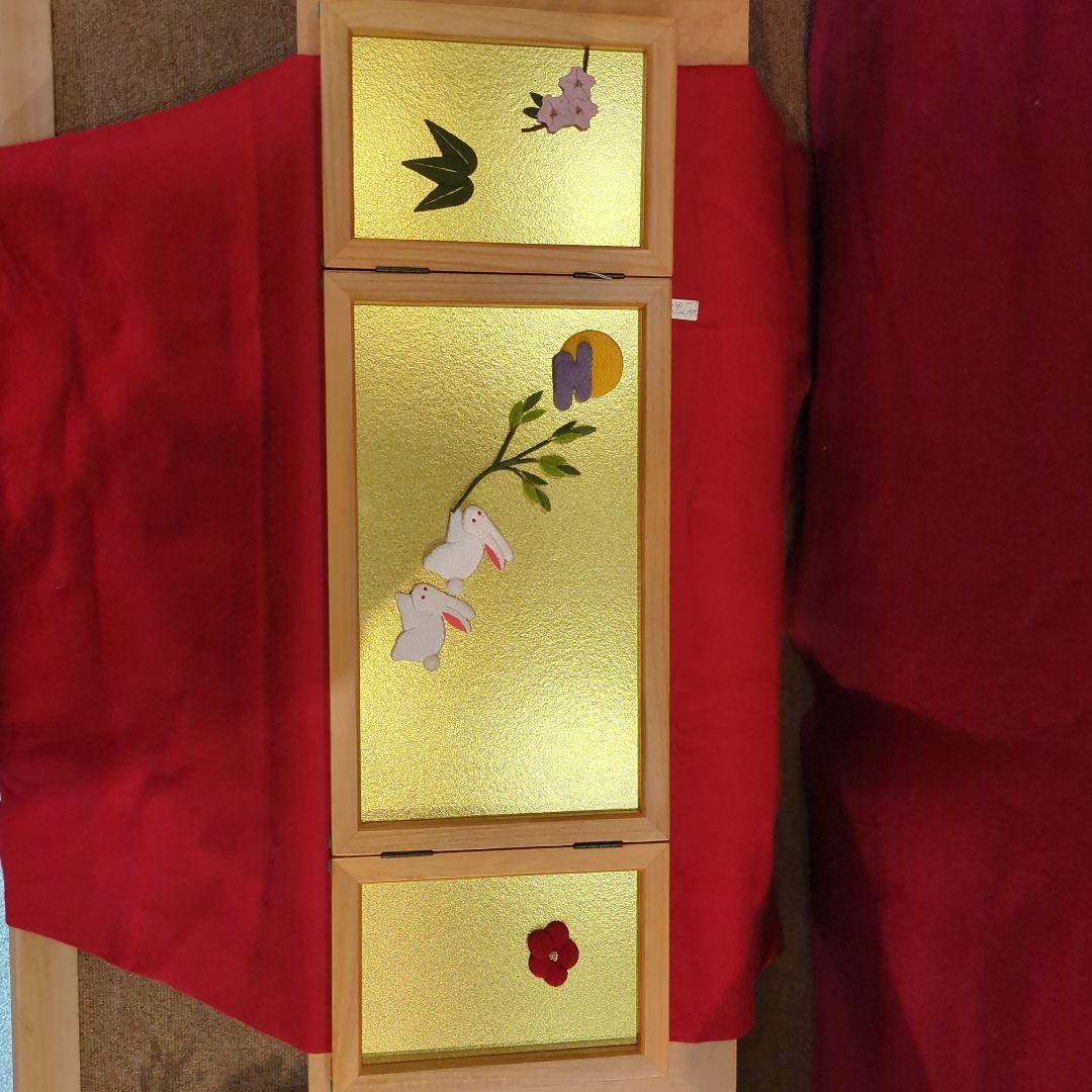 木目込　お雛様 　素飾りコンパクトサイズ毛せん付