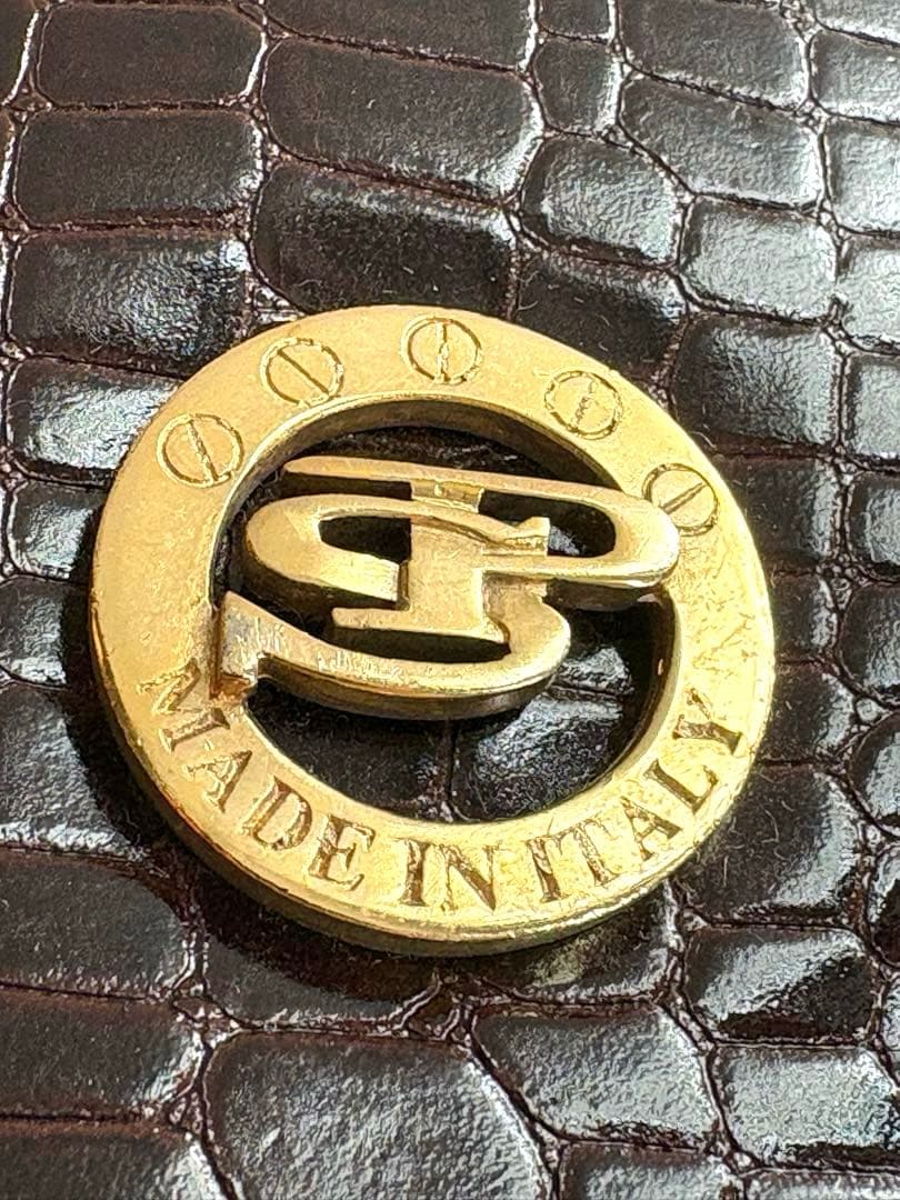 クロコダイル風ダークブラウンバッグ　パーティー