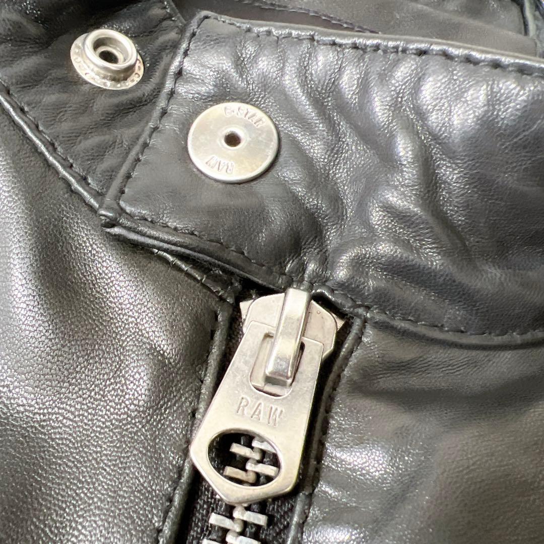 G-STAR RAW シングルライダース ロゴプレート ブラウン US M