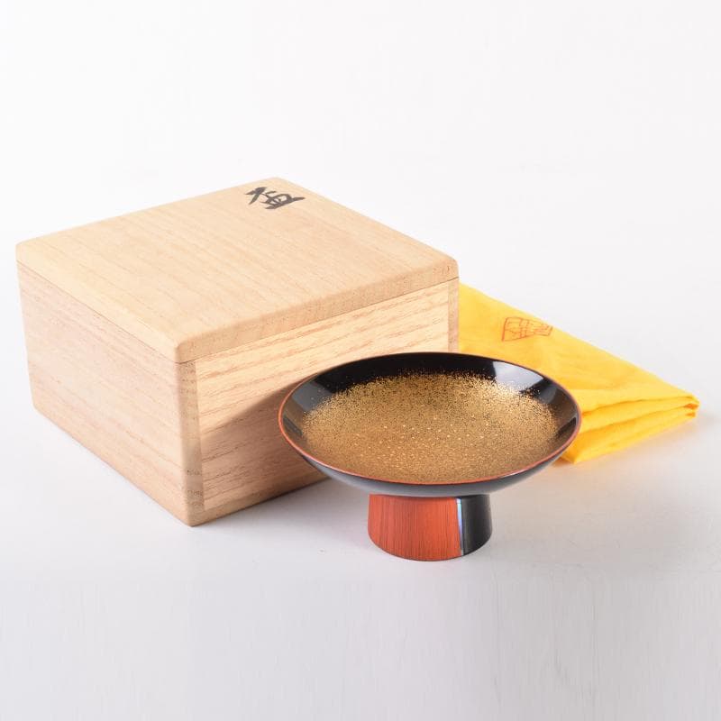 金沢漆芸　清水英姿作　金蒔絵　盃　共箱　N　6970