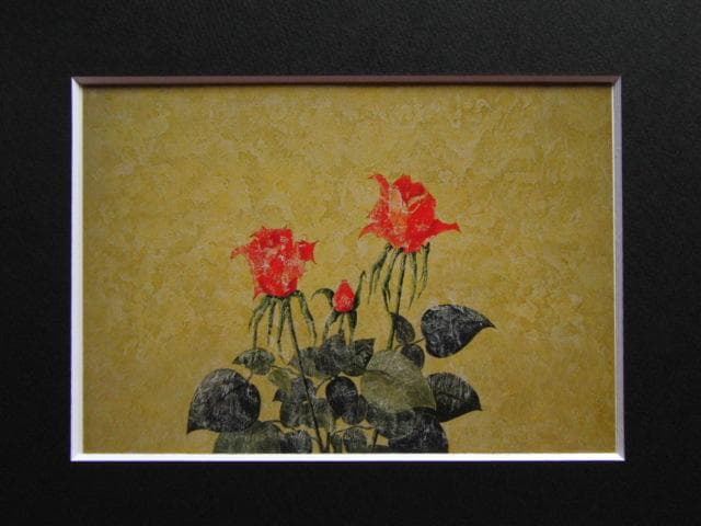 宮田圭、≪漂≫72『バラ』、希少な額装用画集より、新品高級額装付