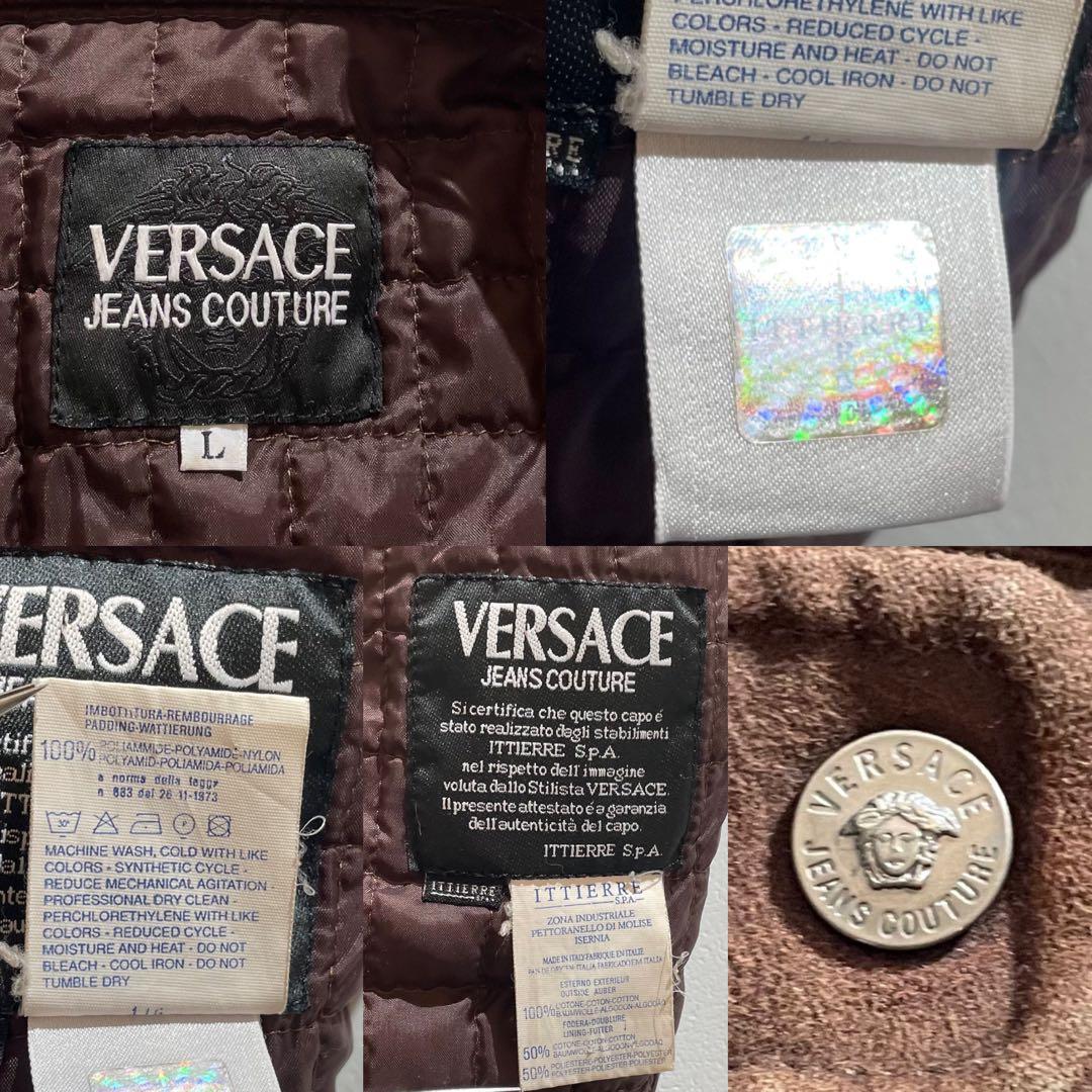 入手困難✨ ヴェルサーチ ボンバージャケット ブルゾン 背面ロゴ刺繍 ブラウン