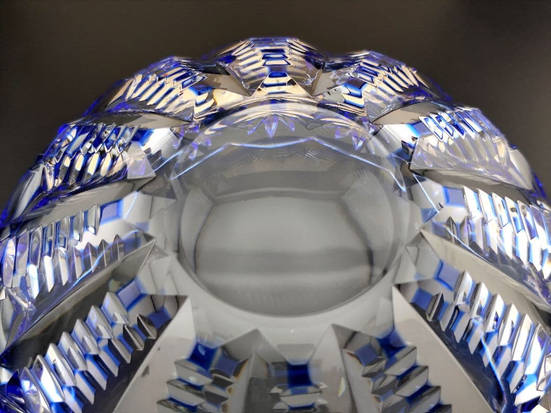 未使用品 希少品☆HOYA ホヤ 最高級 盛鉢 大鉢（切子、江戸切子、薩摩切子）