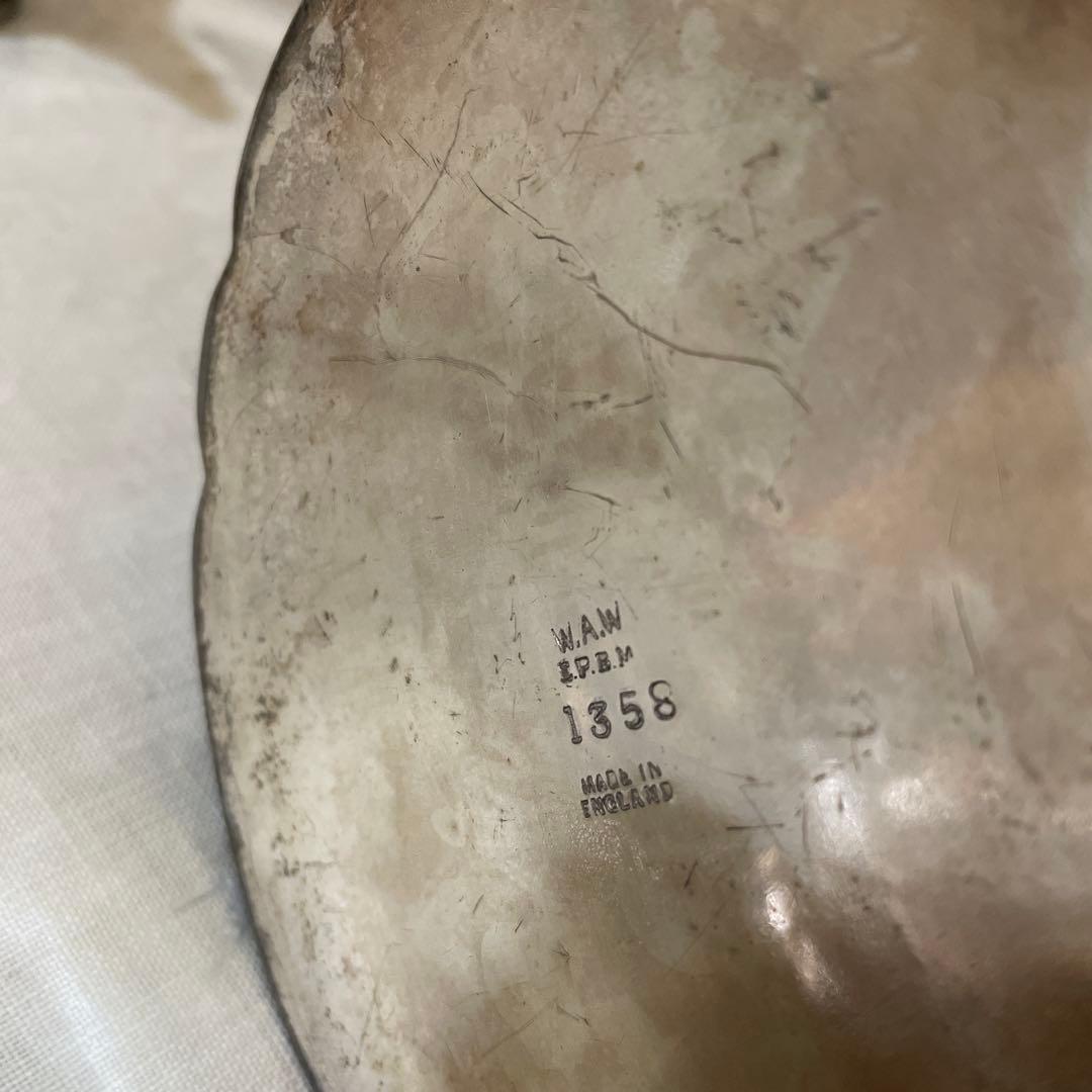 570シルバープレート花彫のミルクとシュガー、イギリス買い付け2セット