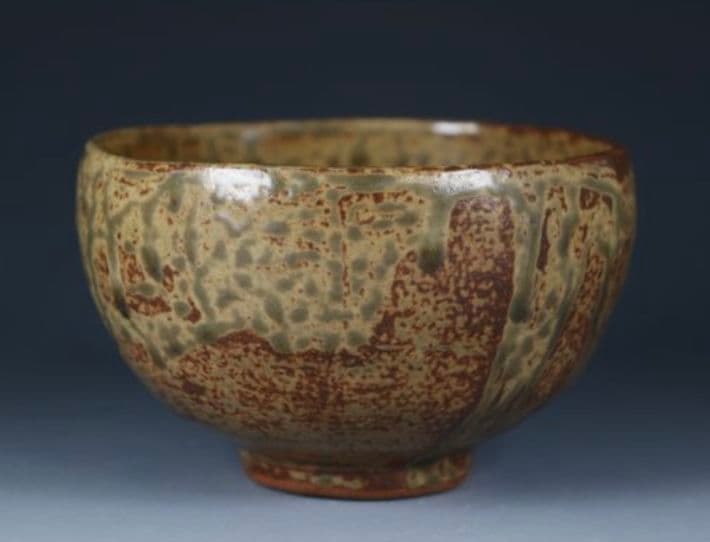 【阿蘇熔岩】火山灰　高田焼　酒井雅女　抹茶碗　阿蘇山図画　焼締　古信楽