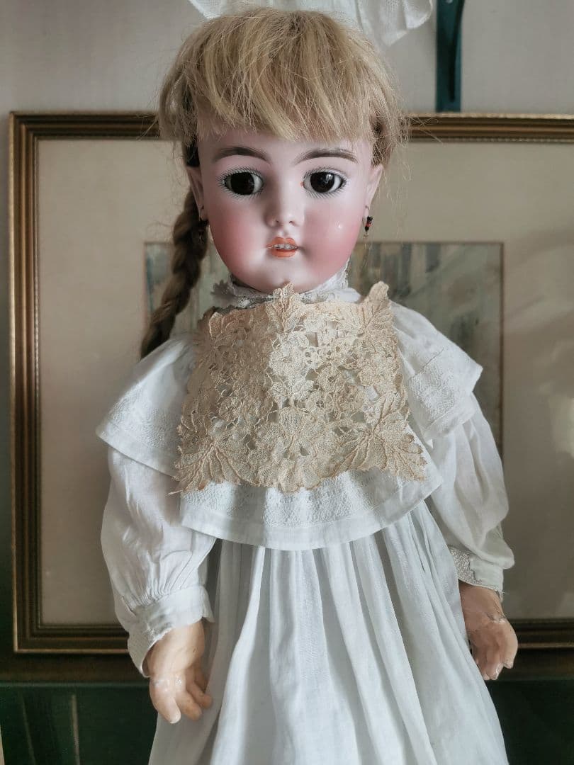 アンティーク ブリュッセルレース 付け襟 ポワンドローズ 胸飾り ジャボ タイ