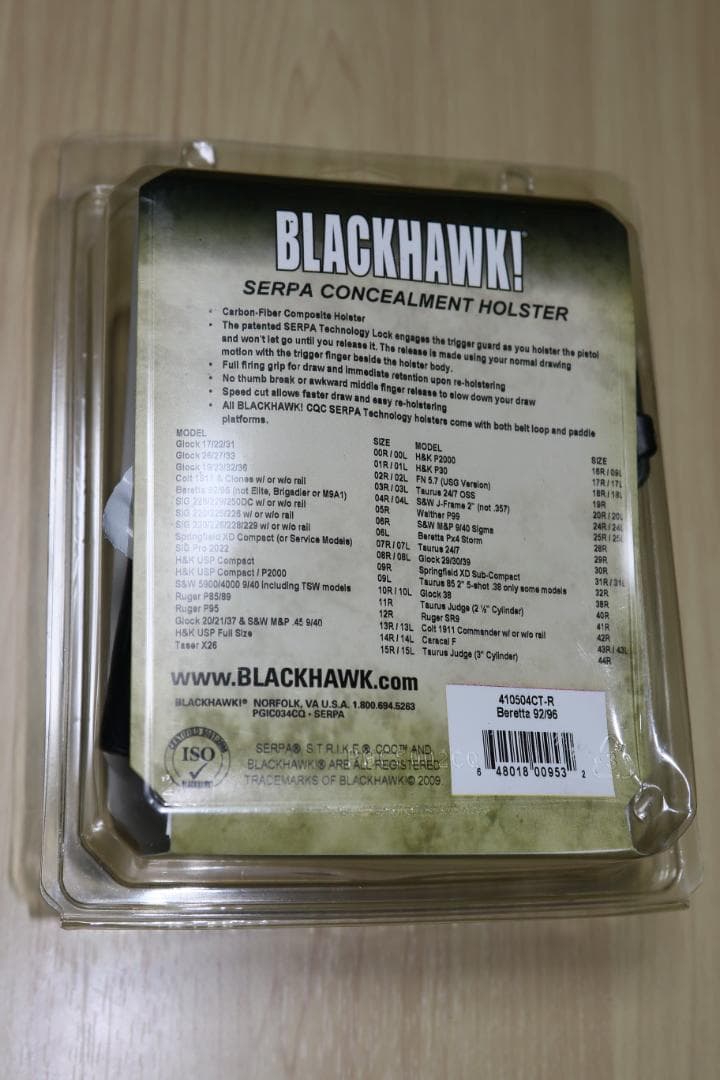 個人装備 BLACKHAWK! SERPA CONCEALMENT HOLSTER
