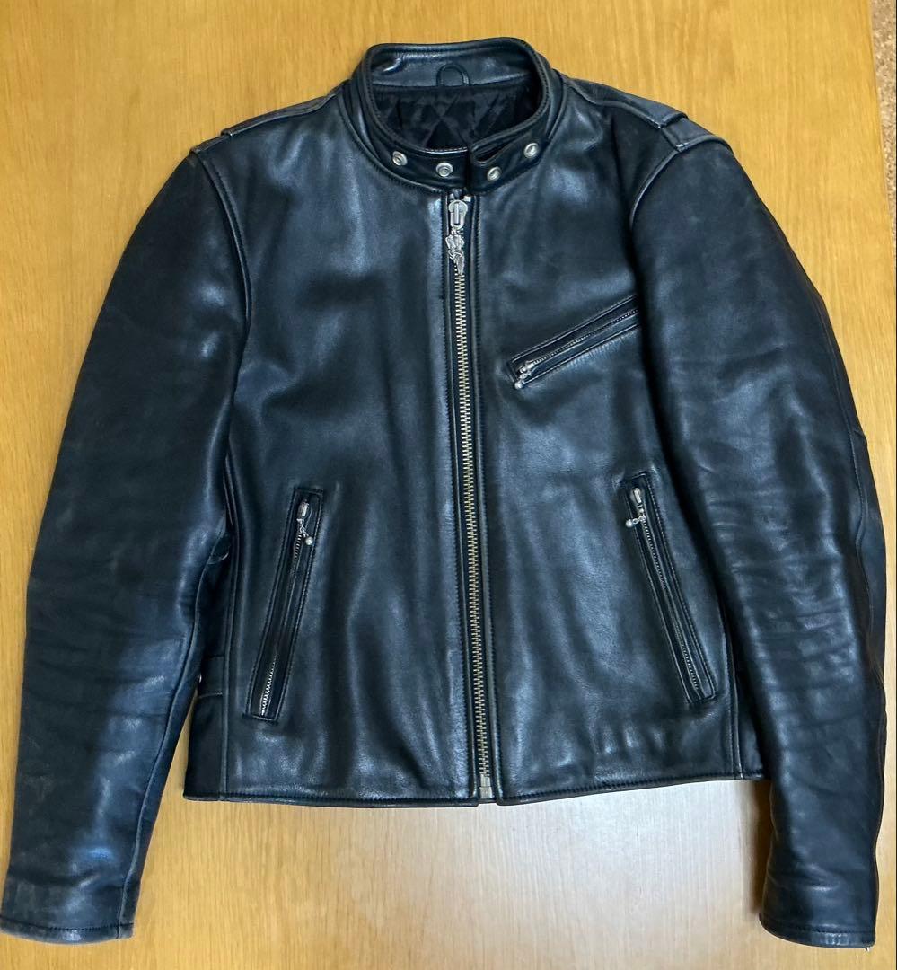 ブラックレザーシングルライダースジャケット　ハーレーダビッドソン