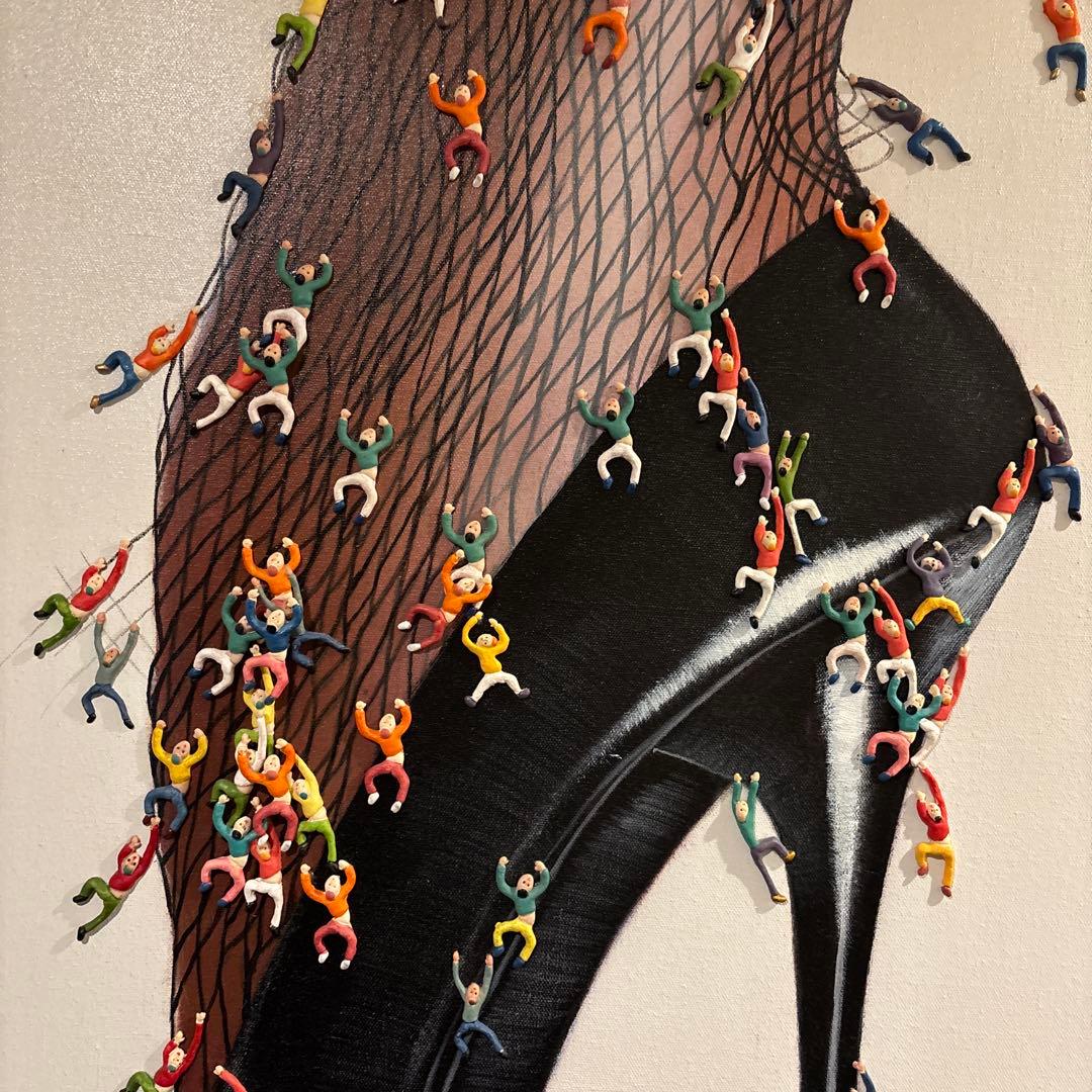 アート作品 ハイヒールと美脚　油絵　フランフラン カッシーナ ACTUS