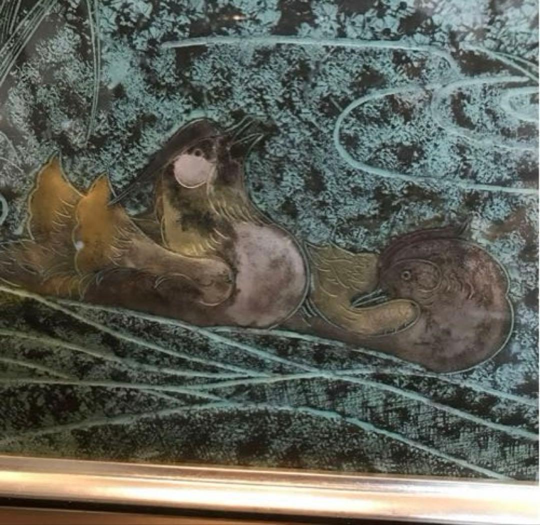 美品　常雄　額入り絵画　水鳥　落ち着いた色合いが素敵な　表現が丁寧で奥深い　壁掛