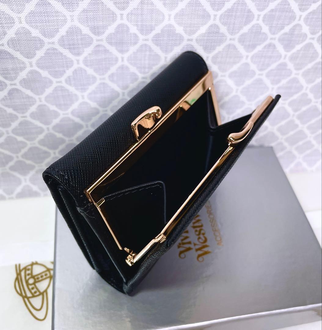 【大人気♡ショッパー付】新品 ヴィヴィアン・ウエストウッド　三折り財布 ブラック