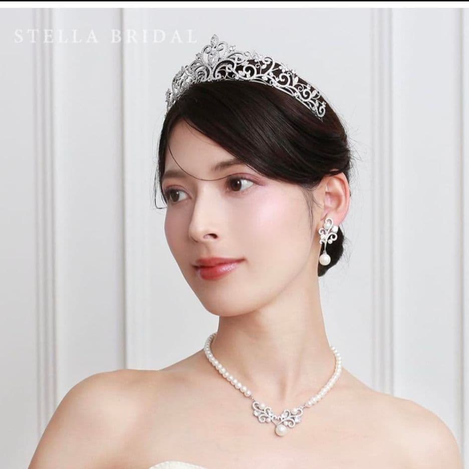 STELLA BRIDAL ティアラ、ネックレス、イヤリング3点セット