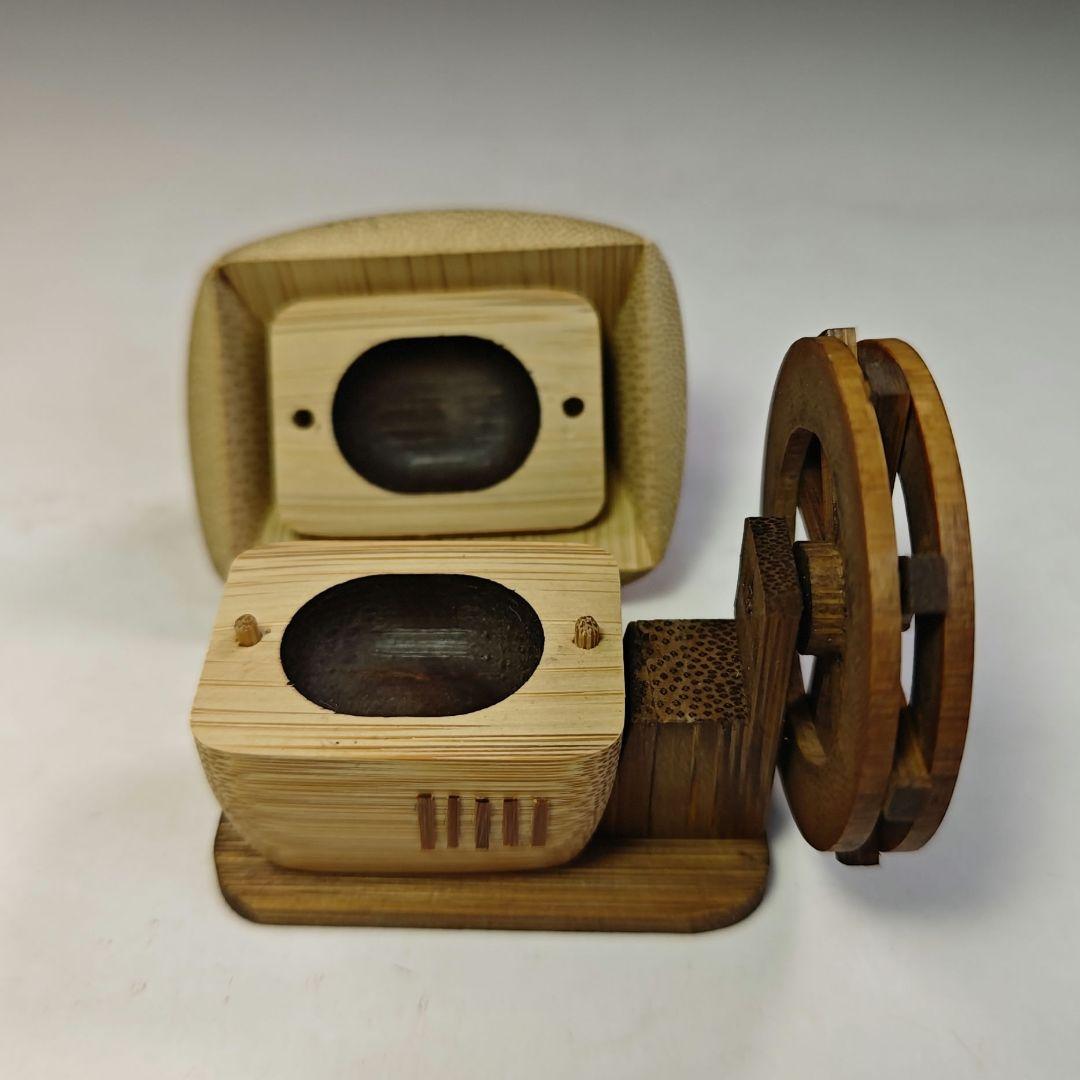 イ744 香合『加州　清水晃樹』『大名竹　水車　葛屋　香合　共箱』茶道具