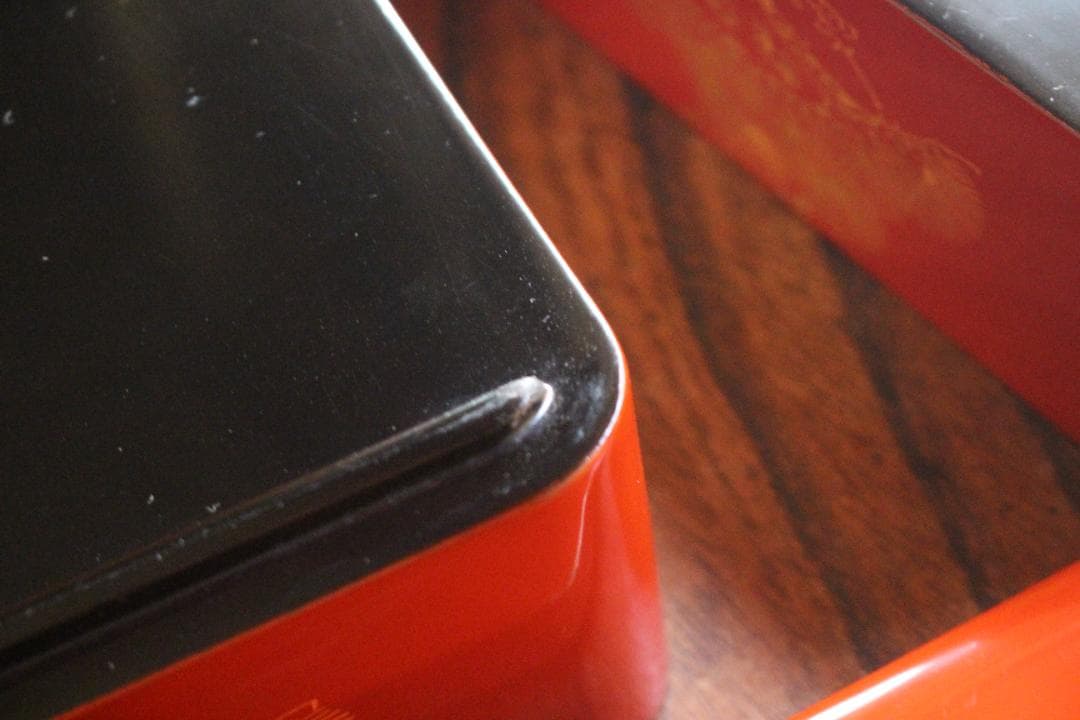 小傷有！極上朱漆に蓬莱沈金の美しい輪島塗の屠蘇器＆重箱セット（検お重